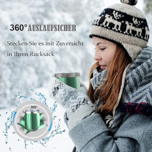 FloweryOcean Weinbecher aus Edelstahl, 2 Stück 12OZ Weingläser to go, hält 5h heiß/ 10h kalt, BPA-frei… – Ansicht 4