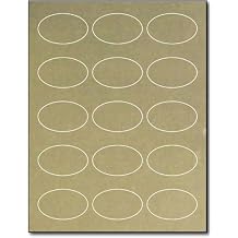 Oval Gold Foil Labels for Laser Printers - 1 7/16 x 2 3/8" Oval - 10 Sheets / 150 Labels