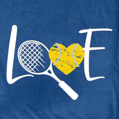 Wlen Tennis Shirt for Women Funny Game Day T-Shirts Love Tennis Heart Tee Tops
