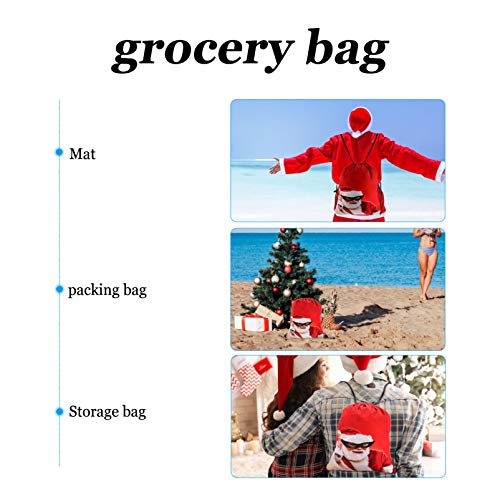 ABOOFAN 2 Pcs Saco de Doces Com CordÃ£o de Natal Com ImpressÃ£o de PoliÃ©ster Mochila Com CordÃ£o pa