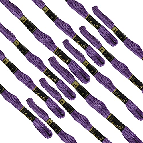 Hilos de algodón para bordado, 25 unidades, morado claro miniatura 2