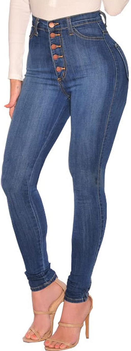 AMRSPENG Women's High Waisted Jeans for Women Ripped Stretch Skinny Butt Lifting Jeans Distressed Jeans Pants