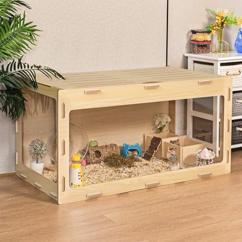 COZIWOW Wooden Hamster Cage Chewproof, Bigger World - 32" Large H...