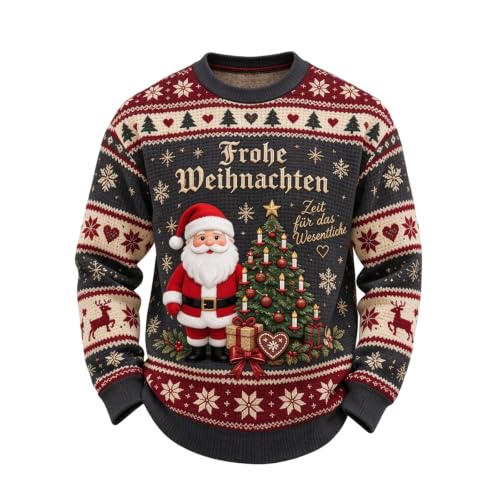 Mens Waffle Knit Shirt Santa Graphic Christmas Mens Christmas Shirt - image 3