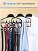 SMARTAKE 2 Pack Belt Hanger, 360 Degree Rotating Tie Rack with Hooks, Non-Slip Durable Hanging Closet Organizer Accessories Holder for Leather Belt, Bow Tie, Scarves and More, Black