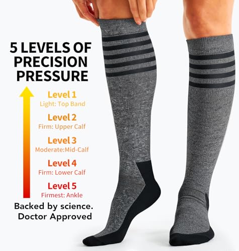 Image of Copper Compression Socks Women & Men Circulation(6 pairs) - Best for Running, Nursing, Hiking, Recovery & Flight Socks