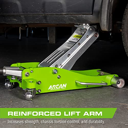Arcan 3-Ton Quick Rise Aluminum Floor Jack With Dual Pump Pistons & Reinforced Lifting Arm (A20018) #TOP4