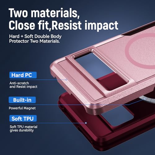 Teayoha for Google Pixel 7 Pro Case,Fit for Magsafe Dual Layer Pink by Teayoha - Used condition - Image 3