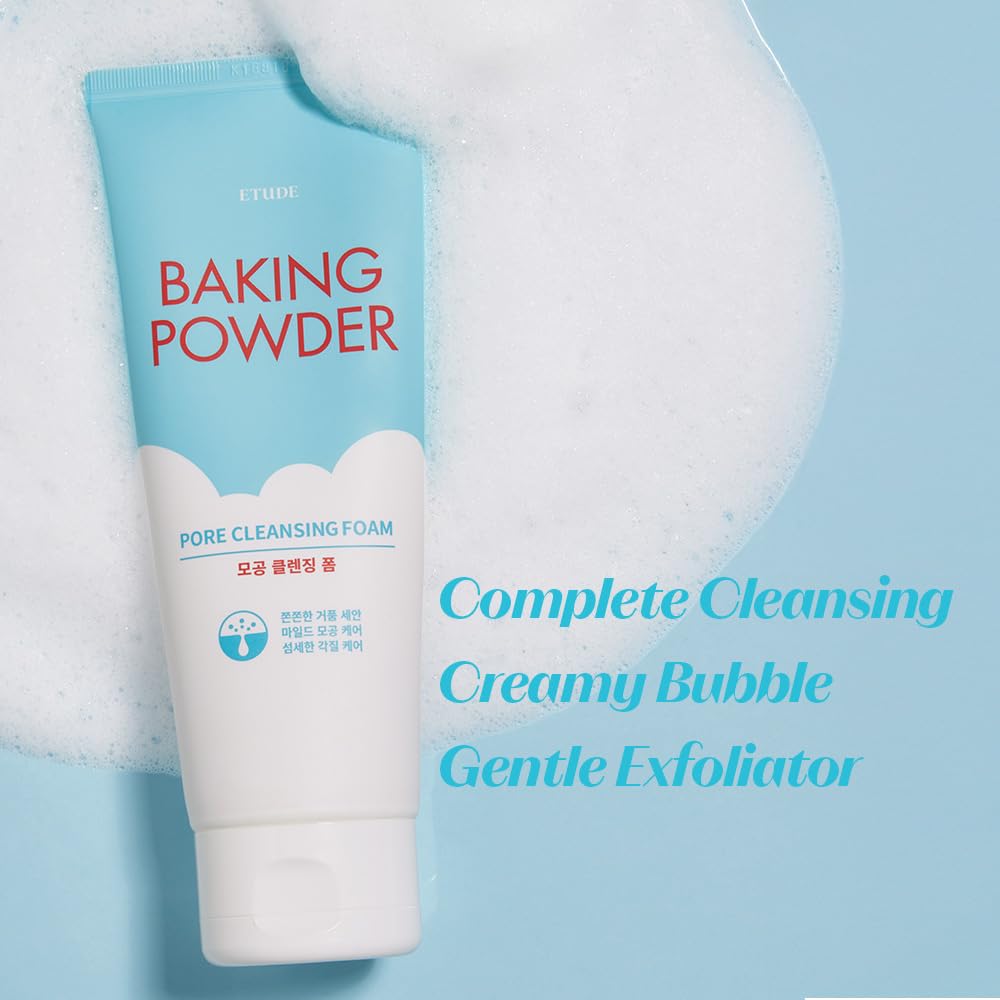 ETUDE 1+1 Baking Powder Pore Cleansing Foam SET 10.14 fl.oz*2(300ml*2) | Multi-Deep Cleansing Foam to Remove Dead Cells, Impurities From Pores and Cleanse Away, Korean Skin Care