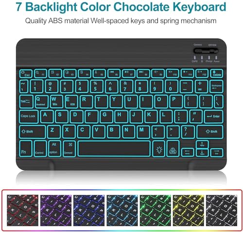 Image of ProElite Keyboard case Cover for Samsung Galaxy Tab A11 Plus 11 inch 2025, Magnetic Detachable Wireless Bluetooth Keyboard Case with S Pen Holder Built-in 7-Colors Backlit, Black
