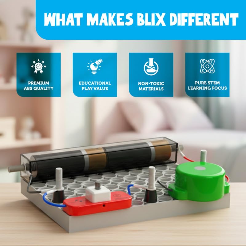 Image of Blix E-Circuits Sound, STEM Robotics Toy with 18 Components for Kids Aged 8+. Educational Robotic to Teach How Sound-Based Circuits Work
