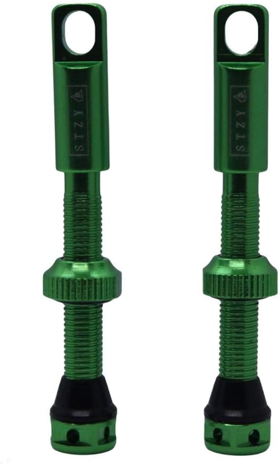 Stzy Tubeless Valve set. Valves 44mm Bike MTB Road cycle Mk2 (Green