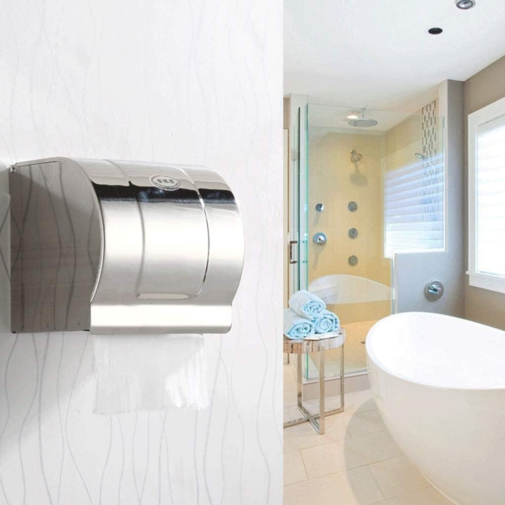 Toilet Paper Holder Stainless Steel Toilet Paper Holder，Multifunctional Wall Mounted Simple Tissue Box，Space Saving and Easy to Install，Chrome Decor