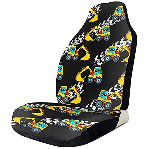 2 Piezas Cubierta De Asiento De Repuesto: Tractor De Coche Colorido, Fundas De Asiento De Coche De Moda Negro, Asientos Delanteros Solo Para...
