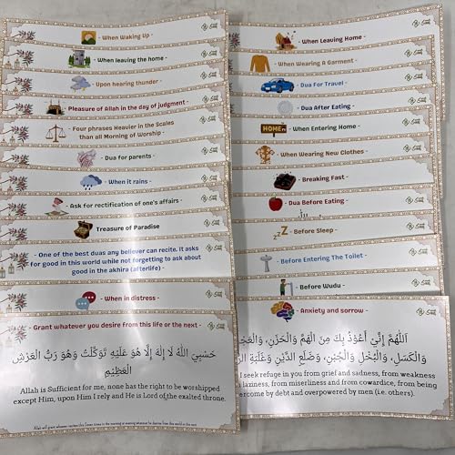 Image of Pack of 24 - Islamic Dua Stickers for Kids, Schools with English Translation, Attractive Design PVC Sticker