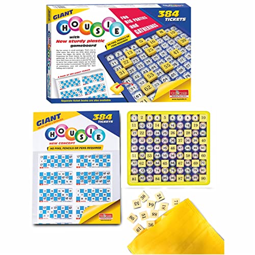 Image of toymate Giant Housie Game with 384 Tickets | Jumbo Tambola Bingo Board Game for Large Groups | No Pen Required | Family Party Game for Kids & Adults | Indoor Group Game