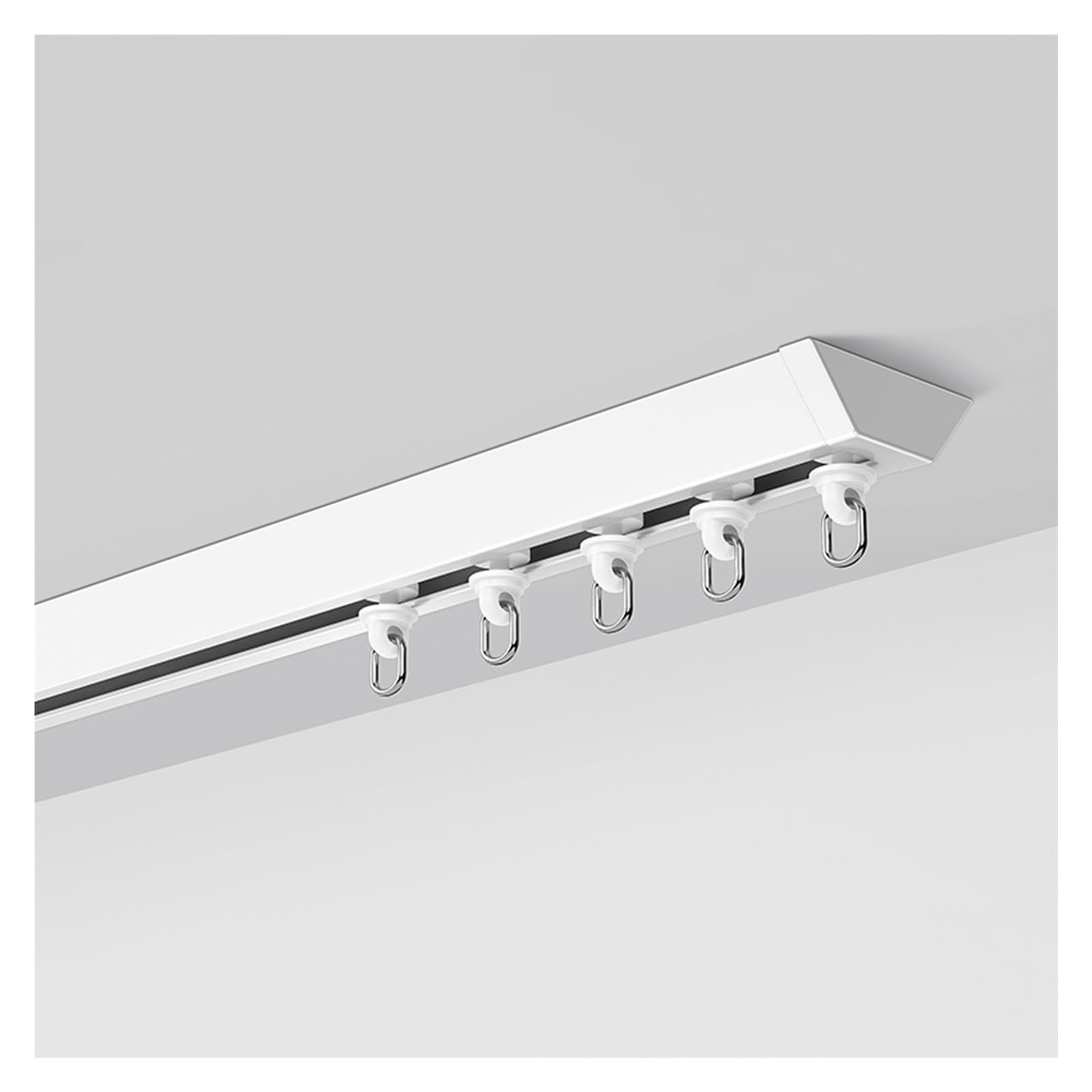 Aluminum Ultra thin Curtain Track for Straight and Bay Windows 20ft White Invisible Room Divider Ceiling Curtain Rod