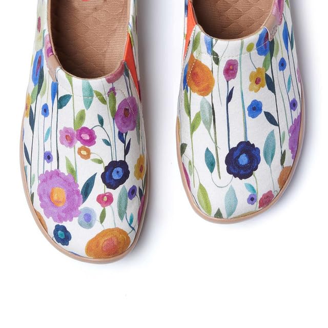 Image of UIN Women's Slip On Shoes Colorful Comfortable Lightweight Art Travel Sneakers Casual Floral Stylish Everyday Loafers