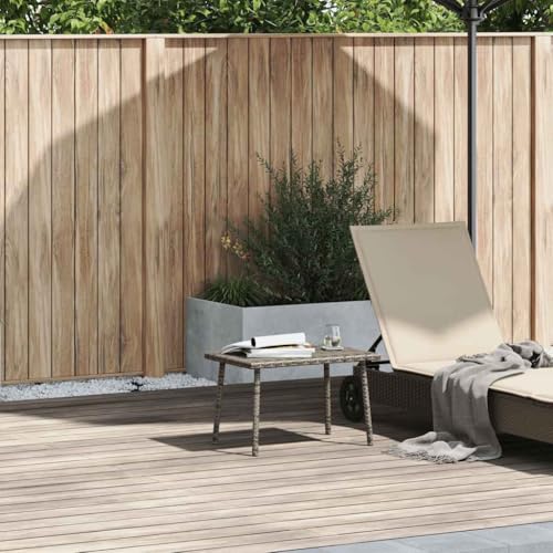 QUAHEAS Garten-Couchtisch Rechteckig Grau 60x40x37 cm, UV-beständiges...