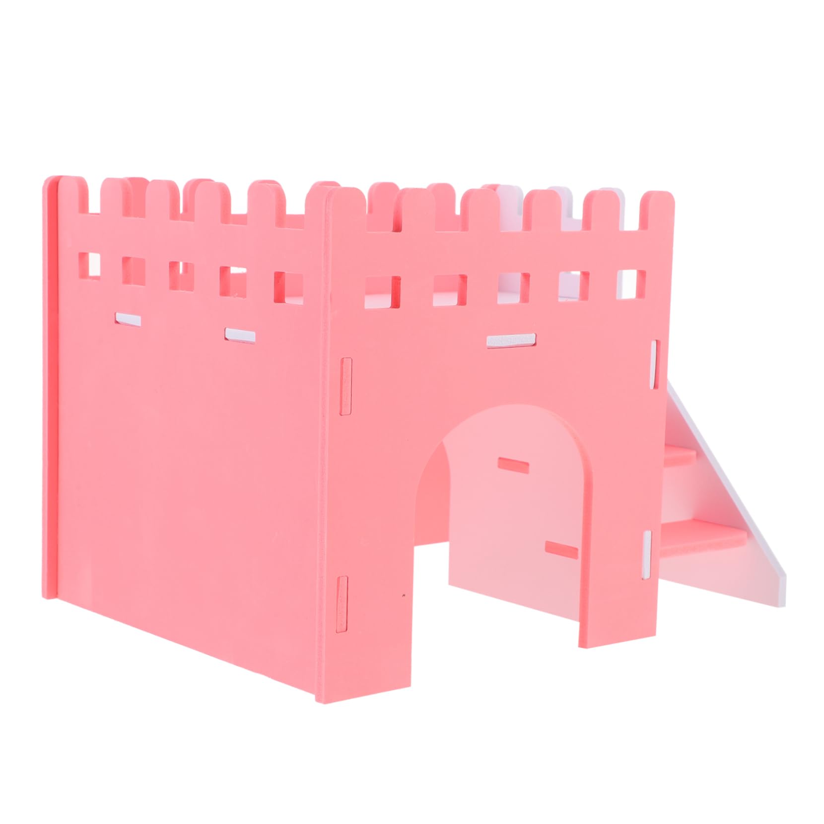 WOONEKY Meerschweinchen Versteckhaus Zweistöckig Rosa aus PVC