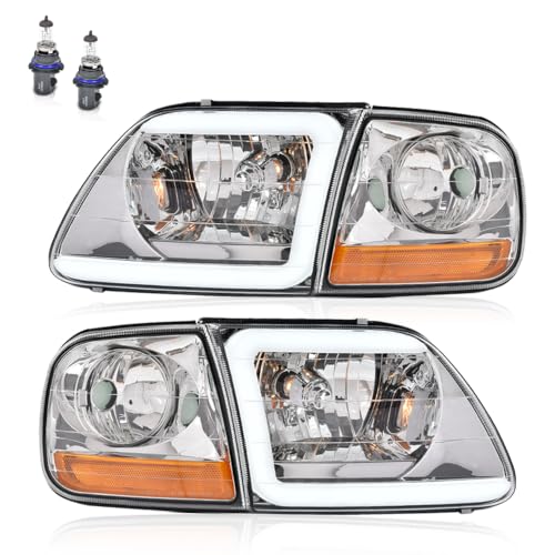 Image of PIT66 LED DRL Strip Headlights Assembly Corner Lights Fit 97-03 F150