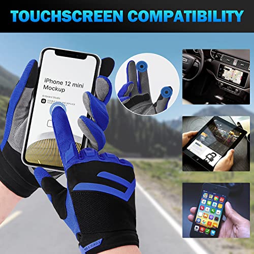 Fioretto Mountain Bike Gloves For Men Women Motorcycle Cycling Gloves With 5Mm Sbr Pad Touch Screen Knuckle Protection Motocross Gloves For Bmx Atv Mtb Racing #TOP3