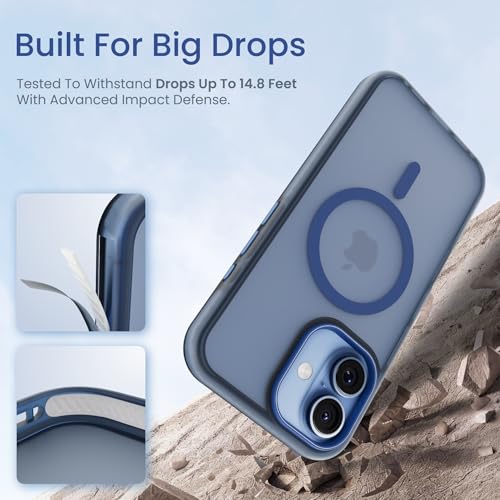 Image of CASEGEAR Bold Pro Back Cover Case Compatible with iPhone 17 | 14.8 Feet Drop Protection | Compatible with MagSafe | 360 Complete Protection | Shockproof & Scratch Resistant | Blue