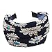 SODIAL Womens Girls Cloth Wide Headband Hair Head Band Navy Blue Gift