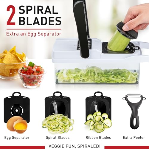 25-in-1-Vegetable-Chopper-Mandoline-Slicer--Food-Chopper-with-Container-Veggie-Spiralizer--Vegetable-Cutter-Dicer-and-Slicer-for-Salad-Onion-Potato-and-Tomato--Kitchen-Gadget--13-Blades