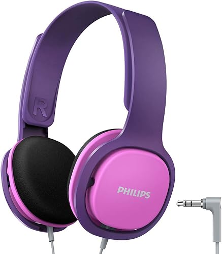 PHILIPS Coolplay Kids - Auriculares intrauditivos para niños, limitador de volumen de 85 dB, audición más segura (SHK2000PK), color morado