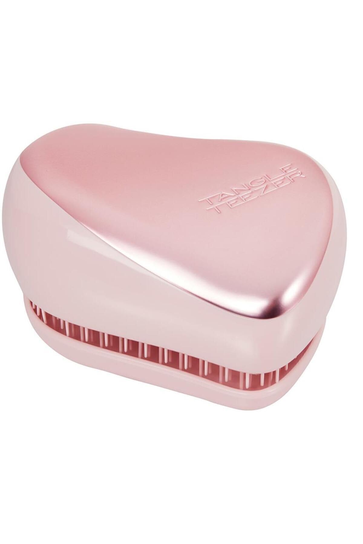 Tangle Teezer Compact Styler Pink Matte Chrome Saç Fırçası - Seyahat ve Çanta Boy Tarak