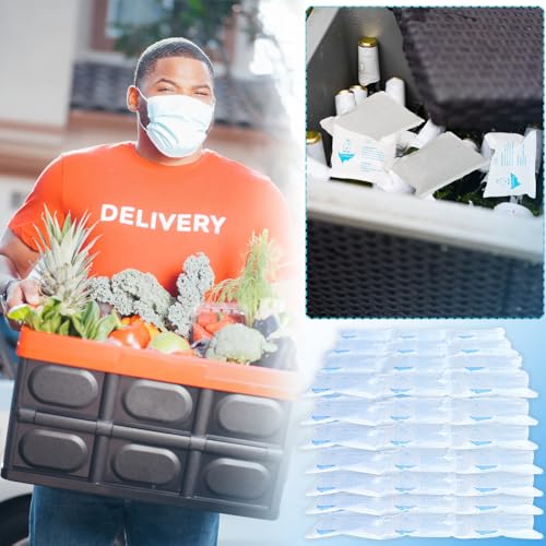 Image of Dry Ice Packs for Shipping - 4 Sheets(12 Large Ice Cell per Sheet) | Long-Lasting Cold Reusable Freezer Packs for Coolers, Lunch Boxes & Insulated Containers | Cold Pack for Shipping Food