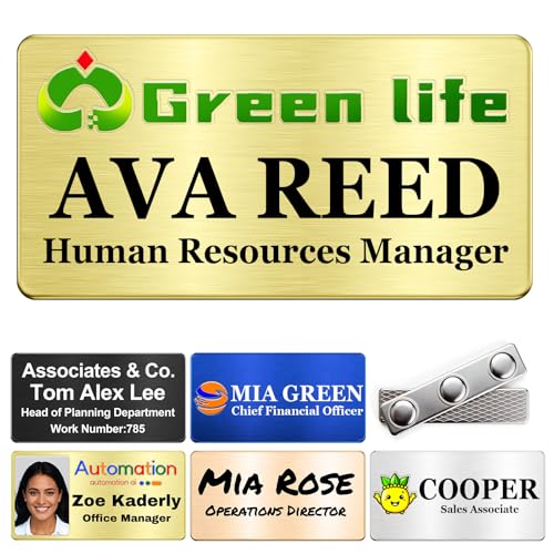 Image of Customize Magnetic Name Tag Custom Logo Personalized Magnet Badge 3 inchx1.5 inch