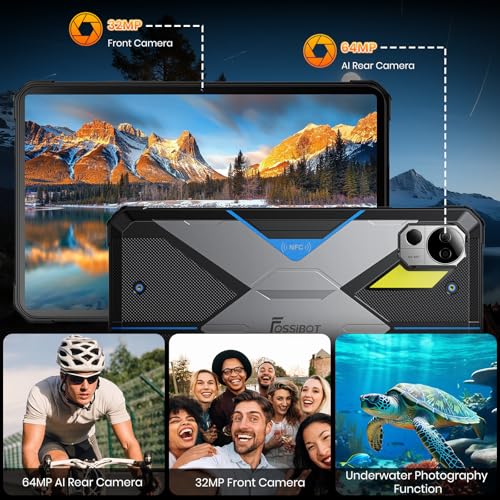 Image of FOSSIBOT DT3 10.4 inch Rugged Tablet,21560mAh,32GB+256GB /2TB, Android15,66W Rapid Charging,2K IPS Display,Wi-Fi6,IP68,IP69K Waterproof Tablet,5G OutdoorTablet,64+32MP Camera,Face Unlock,OTG (Gray)