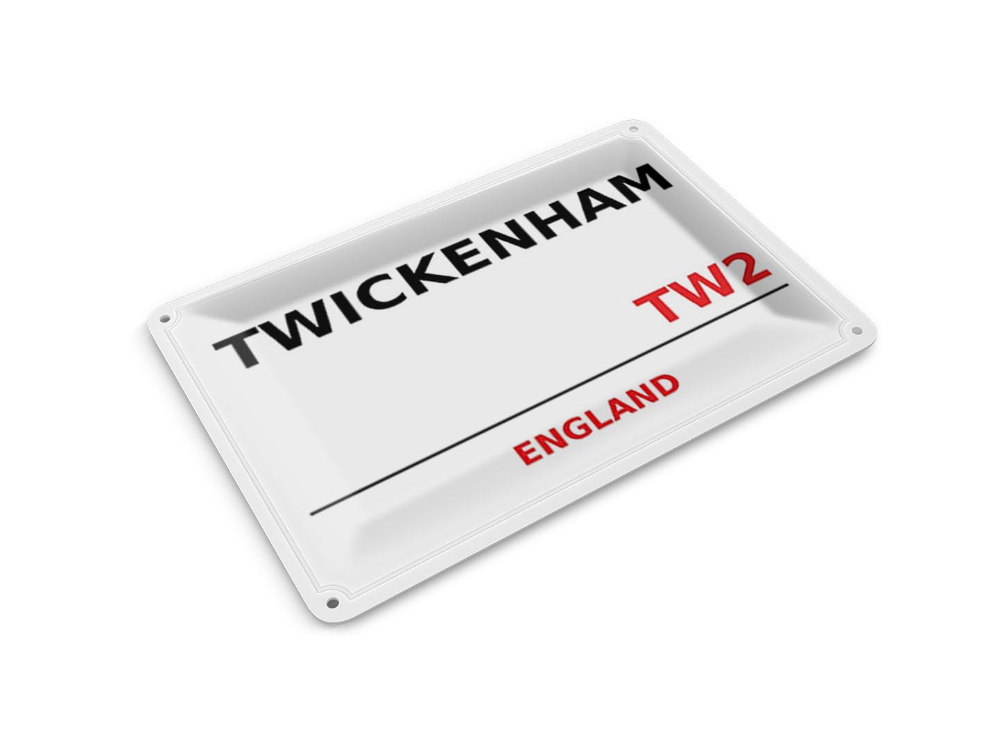 Femer Tin Postcard England 14 x 10 cm Twickenham TW2 Metal Decorative Sign