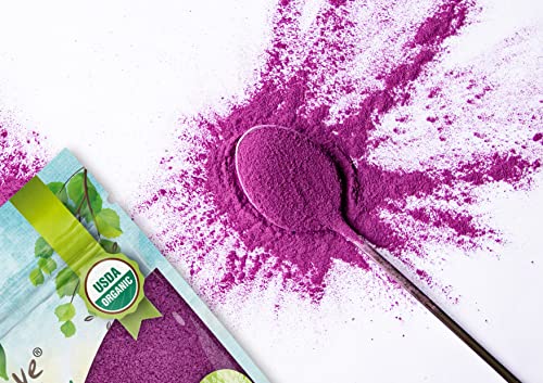 Organic Purple Sweet Potato Powder, 12 Ounces – Non-GMO, 100% Pure, Dried, Raw, No Sugar Added. Vegan Superfood in Bulk. Great for Cooking, Baking, Pastries, Desserts, and Food Coloring