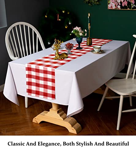 Buffalo Check Table Runner 14X108-Inch Home Decor Home Fashions Farmhouse Buffalo Check Table Runner Paid Runner For Kitchen Table (14X108-Inch, Red And White) #TOP2
