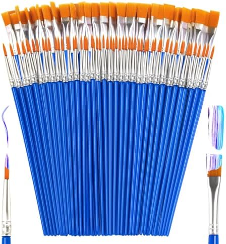 Paint Brushes Bulk 110-Pack – Flat & Round Tip Kids Class view 8