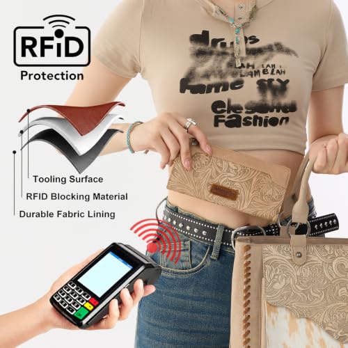 Image of X Wrangler Wallets Women Western Bifold Credit Card Holder Wallet