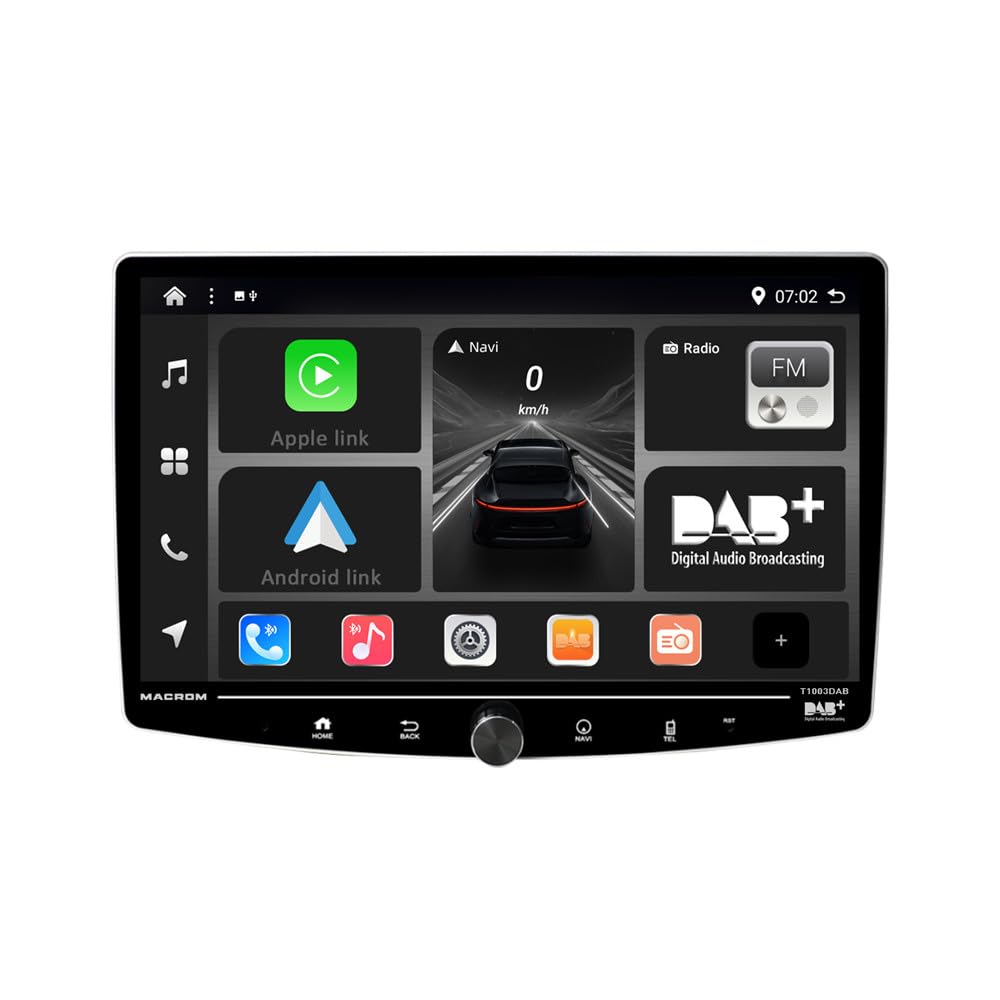 T1003DAB Monitor da 10.1 pollici con CarPlay & Android Auto wireless con radio RDS e DAB+
