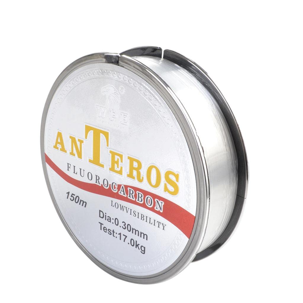 Tdoutop 150m Fluorocarbon Coated Carbon Fiber Fishing Line Shockproof Leader Line Low Stretch for Trout Carp Fishing, 0.3 38lb