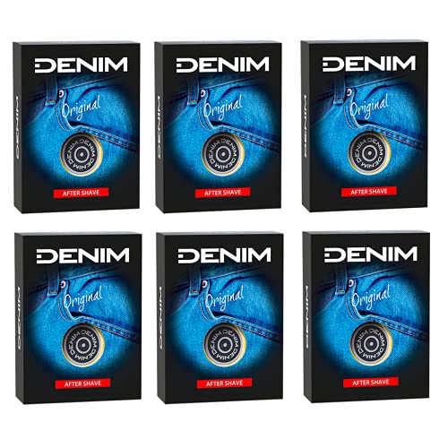6x Denim After Shave Original Dopobarba Liquido Nach der Rasur Flüssiges Aftershave Rasierprodukte 100ml