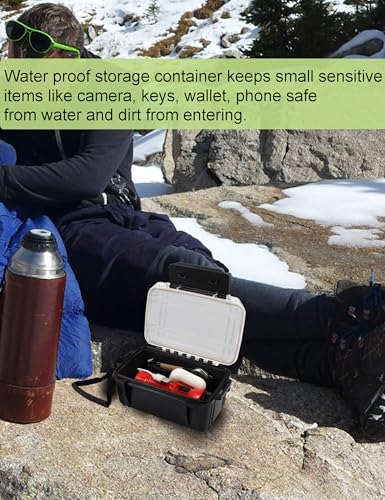 YVUDW Small Waterproof Dry Box Water Proof Storage Containers, 6.5\" X 4.3\" X 3.4\" Waterproof Box for Kayaking Floating Dry Case for Boat Watertight Drybox