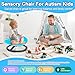 NeoKaleido Sensory Spinning Chair for Autistic Kids, Sensory Room Must Haves Sensory Swivel Chair, Sit and Spin Autism Toys for Kids, Training Body Coordination, Metal Base, Non-Slip Design, Blue