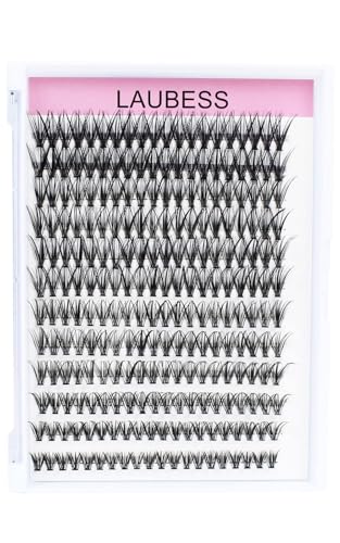 Image of Eyelash Clusters LAUBESS Lash Clusters Individual Lashes Cluster Eyelash Extensions DIY at Home Waterproof Cluster Lashes (30D-0.07D-14)