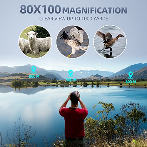80X100 Monocular Telescope - Small Monoculars For Adults High Powered, Night Vision Compact Monocular For Smartphone Adapter, Handheld Telescope With Tripod For Bird Watching Hunting Camping Travel #TOP5