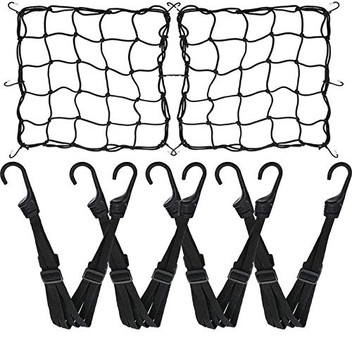 XINTUON Red de carga para motocicleta, casco elástico, equipaje, Bungees, correas ajustables para portabicicletas 2 unidades Cover