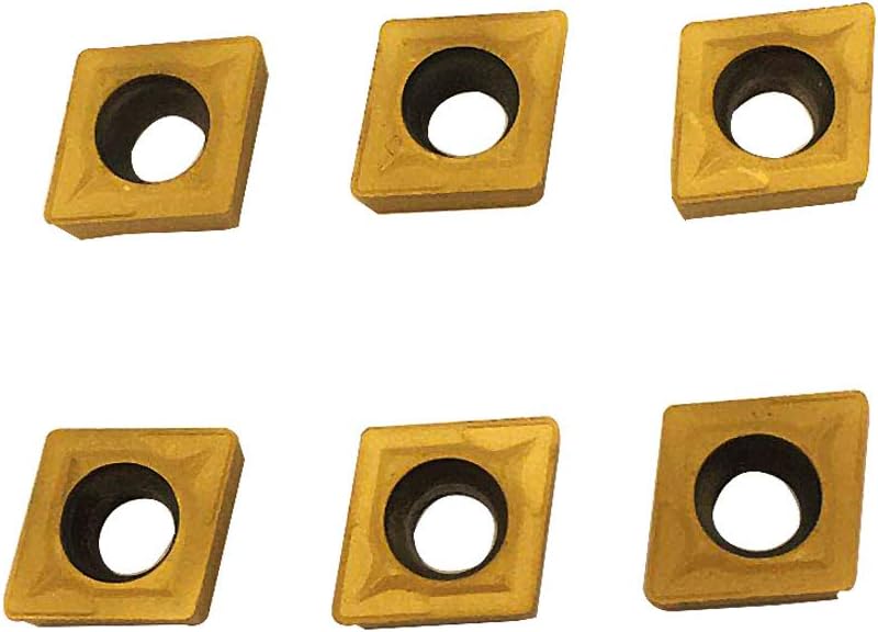 GBJ CCMT21.51/CCMT21.52/CCMT32.51/CCMT32.52./CCMT431/CCMT432 Carbide Inserts Turning inserts for Machining Stainless Steel, PVD/CVD Coating 10 Pcs per Box Boring Tools (CCMT21.51 Gold)