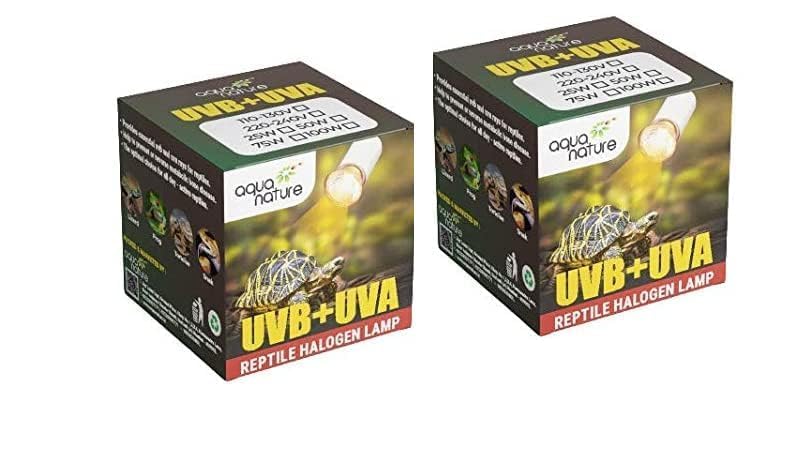 AquaNature® Turtle Reptile UVB Ultraviolet Basking Heat Light Bulb Combo, UVA | UVB 3.0 220-240v Halogen Lamp for Turtle, Tortoise, Aquarium, Terrarium, Heat Lamp, UV Light (50w(Pack of 2))-picture-26