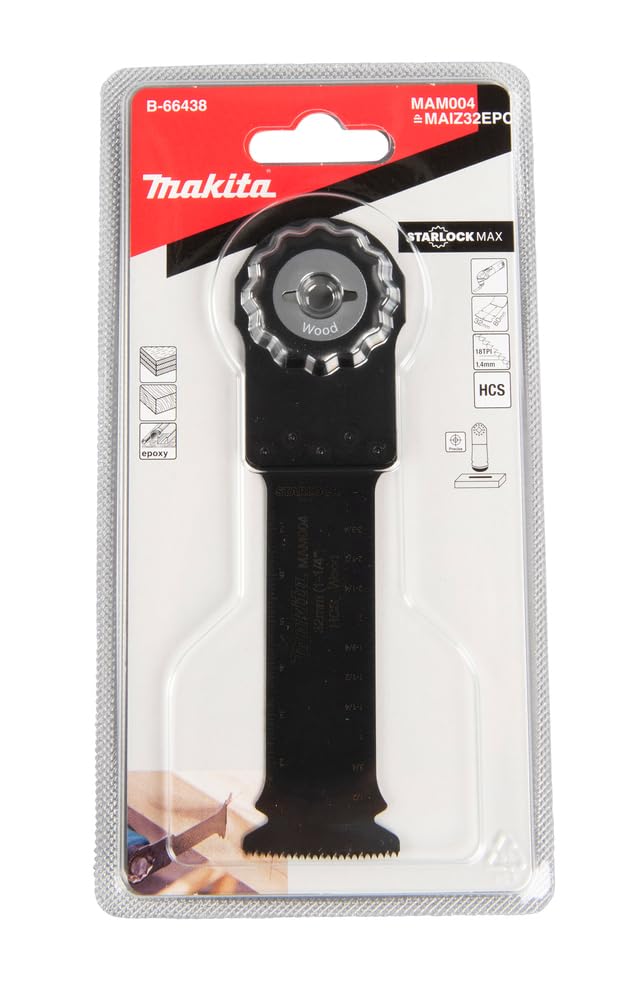Makita B-66438 Lama Taglio Affondamento Starlock 32x80mm 18TPI HCS MAM004 Legno